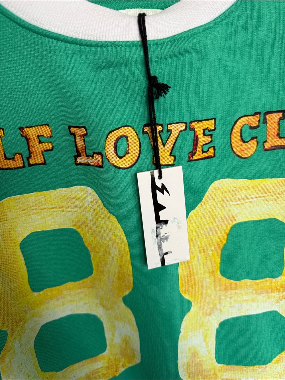 SABBI Green "Self Love Club" 88 Crewneck Sweatshirt Xs NWT - Picture 7 of 8